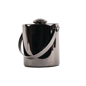 Olympia Double Walled Ice Bucket With Lid Gunmetal 1l 154x118mm Stainless Steel Barware