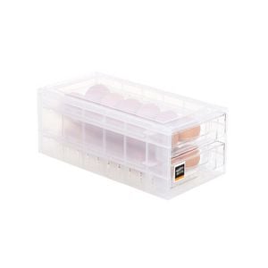 2 Tiers Double Layer 24 Grids Egg Storage Box Tray Kitchen Refrigerator Container