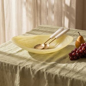 Cadence & Co. Chianti Resin Oval Serving Bowl Lemon 44x28x9cm