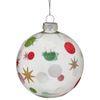 Christabelle Glass Baubles 6 Pcs with Assorted Patterns Balls Christmas Tree Decoration Ornament