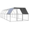 vidaXL Outdoor Chicken Cage Galvanised Steel Animal Hen House Chicken Coop