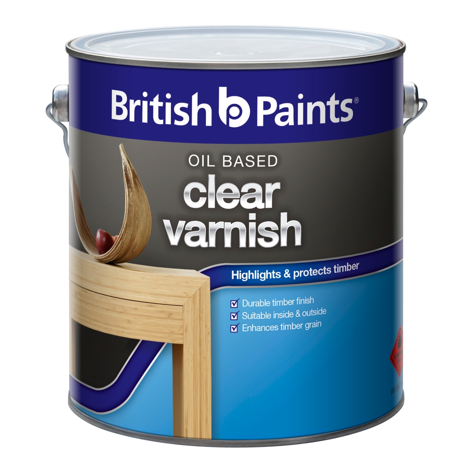 British Paints 1L Gloss Clear Polyurethane Varnish product image