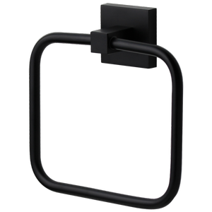 MIXX Matte Black Mint Square Towel Ring