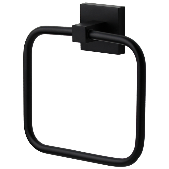 MIXX Matte Black Mint Square Towel Ring