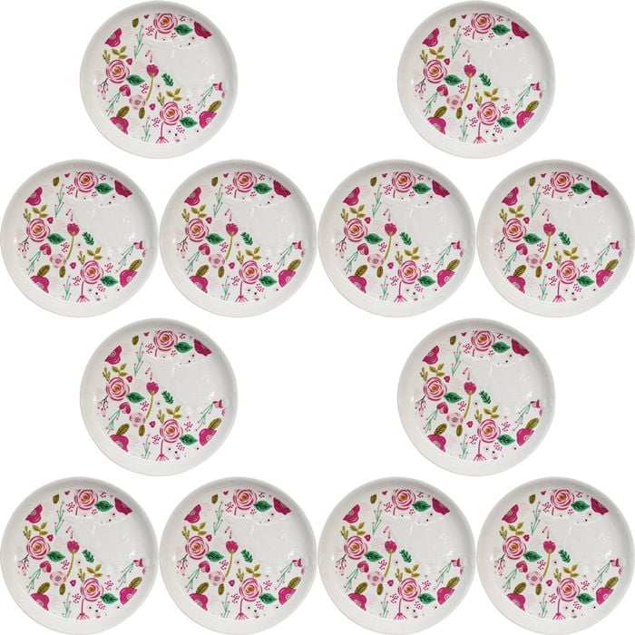 12PK LVD 17x17cm Ceramic Cottage Sheep Desert Plate Home Decor