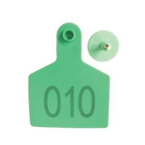 1-100 Cattle Number Ear Tags 7.5x10cm Set - Xl Green Cow Sheep Livestock Labels