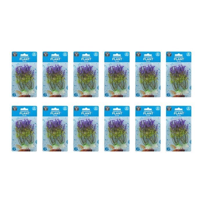 24pc Dudley's World Of Pets Aquarium Plant Purple Accent 10cm Assorted