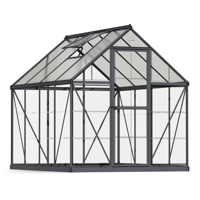 Maze 6' x 8' Hybrid Greenhouse - Grey Frame