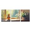 3pcs Mysterious Window Vase Print 100% Australian Made 3 x 40x60cm (Metal Print)