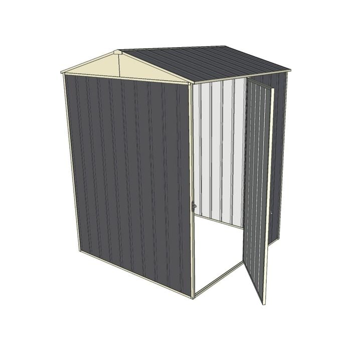 Build-a-Shed 1.5 x 1.5 x 2.3m Gable Shed with Single Hinged Side Door - Grey
