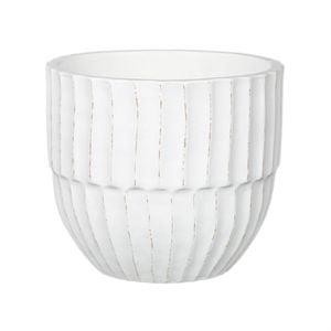 Astin Sinclair 250 x 220mm White Ribbed Planter - 250mm