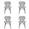 Sk Designer Living | Pack Of 4 | Nobu Dining Chair | Black Legs - Light Grey Fabric