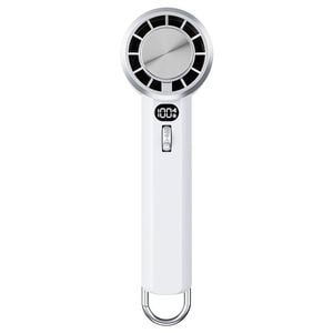 Catzon Portable Handheld Fan with Ice Porcelain Cooling Pad 1-100 Adjustable Speed-White