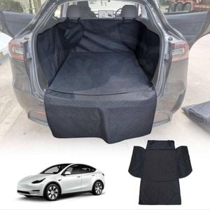 Tesla Model Y 2022-2024 Rear Trunk Cargo Liner Pet Dog Mat Rear Seat Back Cover Waterproof