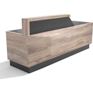 Modern Furniture CONROY 2.4M Reception Desk Right Panel - Warm Oak & Black