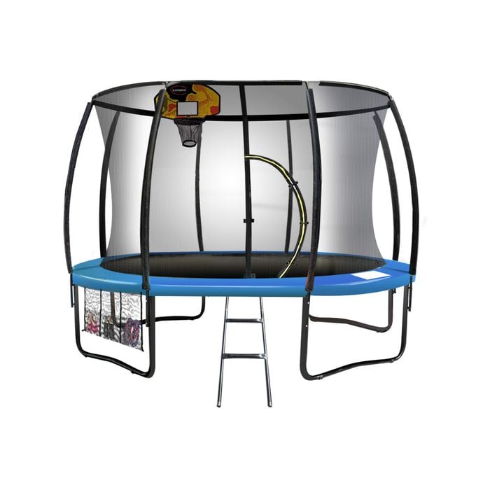 Kahuna Trampoline 14 Ft With Basketball Set - Blue