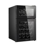 ADIVO 24 Bottle Dual Zone Wine Cooler Fridge Compressor Cellar Chiller Black - black | Thermoelectric | ELC-011-DCL-24B