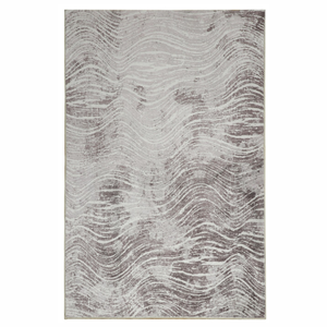 Fab Habitat 60x180cm Beige Shikhar Modern Distressed Machine Washable Rug