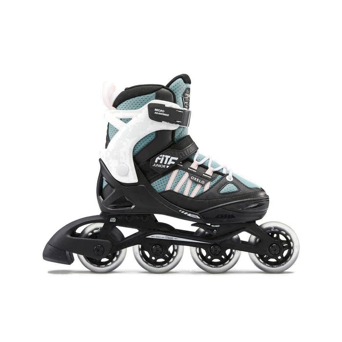 Decathlon - Kids' Inline Fitness Skates Fit 5 - Pink/Khaki - Au 5/7 - Eu 38/41