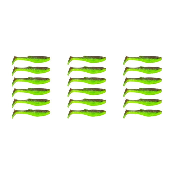 3x 6PK 3In Rapala Crush City Heavy Hitter Plastic Paddle Tail Lures - Ogre