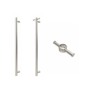 Forme 1000mm Brushed Stainless Steel Vertical Heated Towel Rail