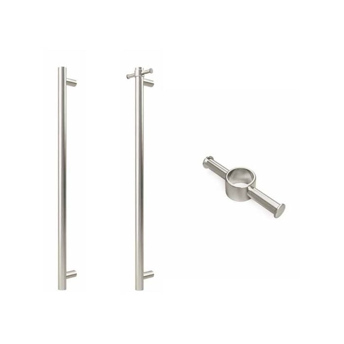 Forme 1000mm Brushed Stainless Steel Vertical Heated Towel Rail