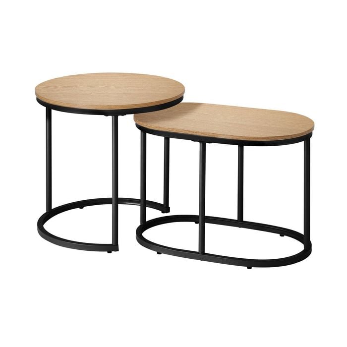 Oikiture Set Of 2 Coffee Table Natural
