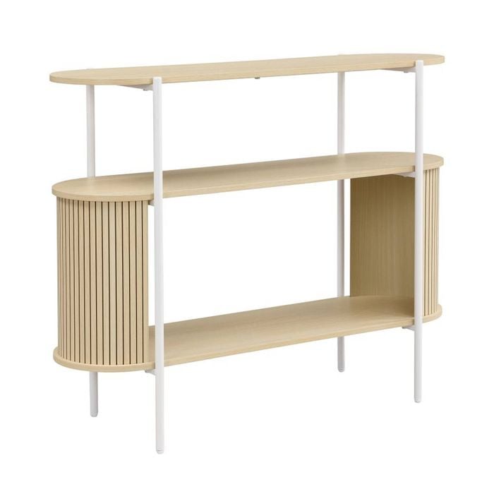 Mia Console Storage 2 Tier Light Oak and White