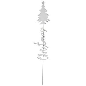 LVD Metal Xmas Tree Pot Spike Christmas Home/Garden Planter Decor 54cm White