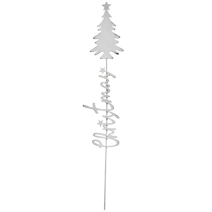 LVD Metal Xmas Tree Pot Spike Christmas Home/Garden Planter Decor 54cm White