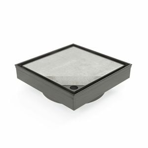 Forme 110 × 110mm Brushed Gun Metal Grey PVD Stainless Steel Tile Insert  Floor Waste