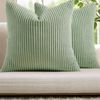 Gioia Casa 2-pack Corduroy Velvet European Pillowcases - 65cm X 65cm, Sage