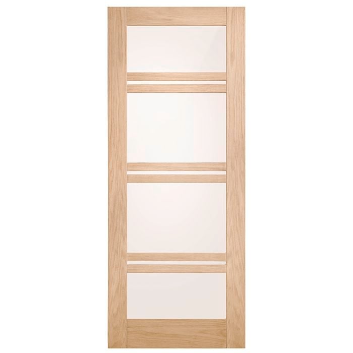 Corinthian 2040 x 720 x 35mm Internal Door White Oak Moda Translucent Glass AMODG22
