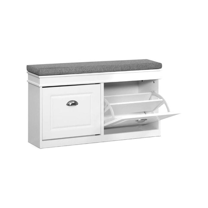 Artiss Shoe Storage Rack Bench 8 Pairs White
