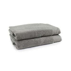 2pc Onkaparinga 90x167cm Cotton Avalon Premium Bath Sheets 550GSM Warm Silver