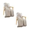 SOGA 2X 160x200cm Coffee Blanket – Vintage Tassel Throw for Rustic Comfort