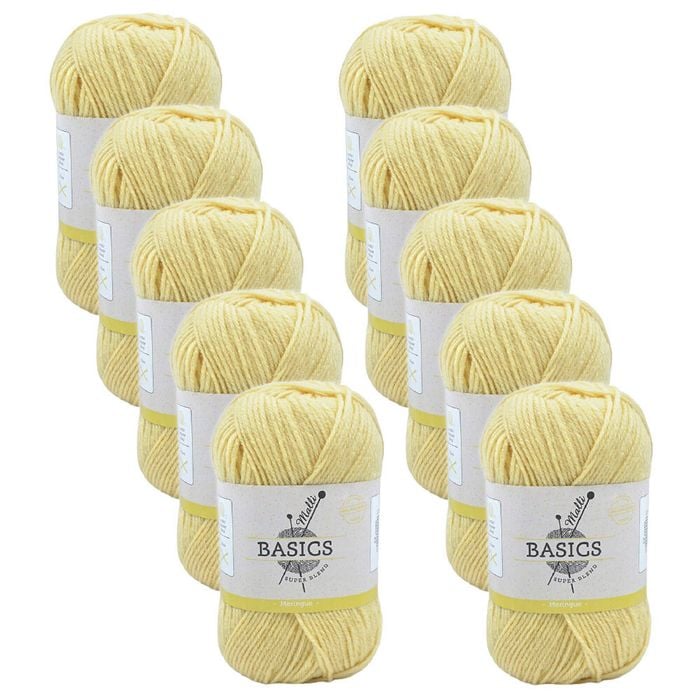 10pk Malli Super Blend Basic Crochet Knitting Yarn 8ply 100g 16x9cm Meringue