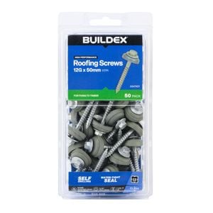 Buildex 12G x 50mm Class 3 Roofing Screws - 50 Pack