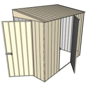 Build-A-Shed 1.2 x 2.3 x 2.0m Skillion Single Hinged Side Door Shed - Cream