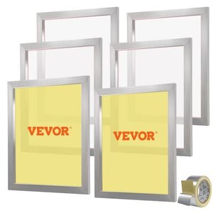 VEVOR Screen Printing Kit White 6 Pieces Aluminum Silk Frames with 160 Count Nylon Mesh
