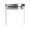 Argon Tableware Glass Storage Jar with Metal Lid - Silicone Seal - 550ml - Silver