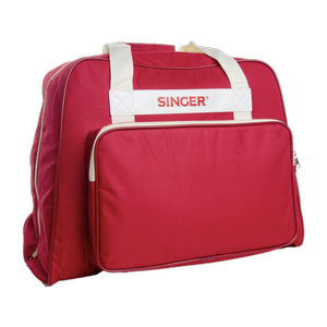 Singer Sewing Machine Carry Case Multicolour Universal Canvas Tote Bag With Multiple Storage Pockets For Accessories - Brick Red