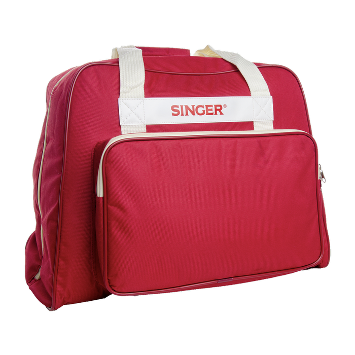 Singer Sewing Machine Carry Case Multicolour Universal Canvas Tote Bag With Multiple Storage Pockets For Accessories - Brick Red