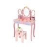 Costway Princess Dressing Table Chair Set Pink