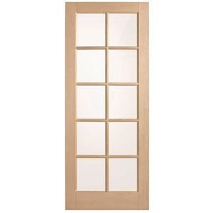 Corinthian 2340 x 920 x 40mm Entrance Door Blonde Oak Translucent Glass AWO40G