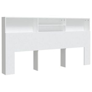 vidaXL Headboard Cabinet Home Organiser Bedroom Wall Bookcase Shelf White 200 cm