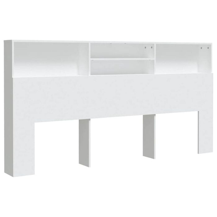 vidaXL Headboard Cabinet Home Organiser Bedroom Wall Bookcase Shelf White 200 cm