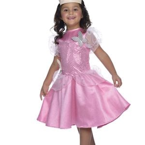 Glinda the Good Witch Kids Deluxe Halloween Costume with Pink Dress and Tiara, 6-8 YRS