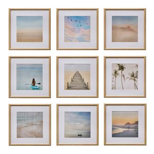 Pixel 30 x 30cm Gallery Photo Frames Natural - 9 Pack