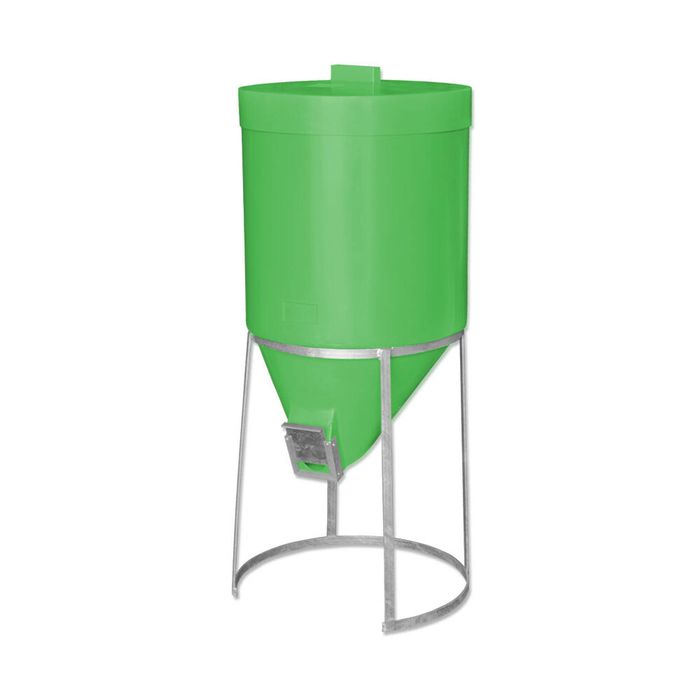 2pc AgBoss Industrial and Livestock Mini Silo with Lid Gal Stand 200L Green